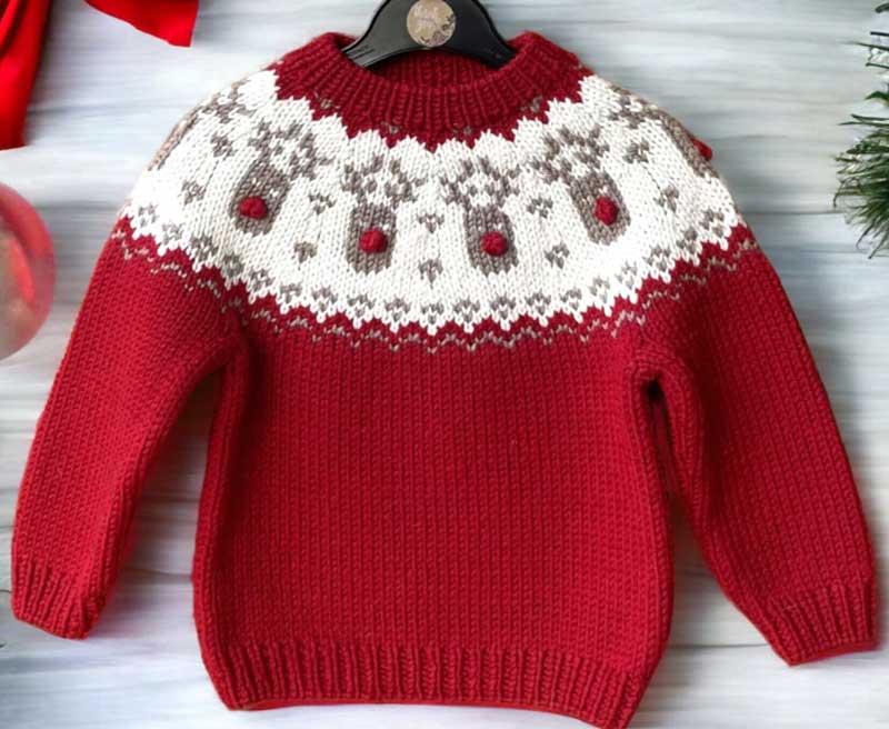 Fair Isle Reindeer Christmas sweater from KnitKnotWear