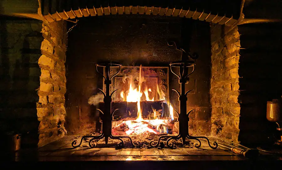 VIctorian Christmas _0005_5. CHARMING WOOD BURNING FIREPLACE