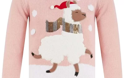 Tokyo Laundry Girl’s LED Llama Christmas Jumper