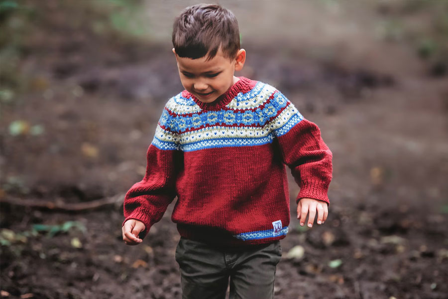 CHILDS Fair Isle Sweater - Hand Knitted in Pure merino Wool - Sizes Birth to 8 years - at Etsy Heartsandcoronets