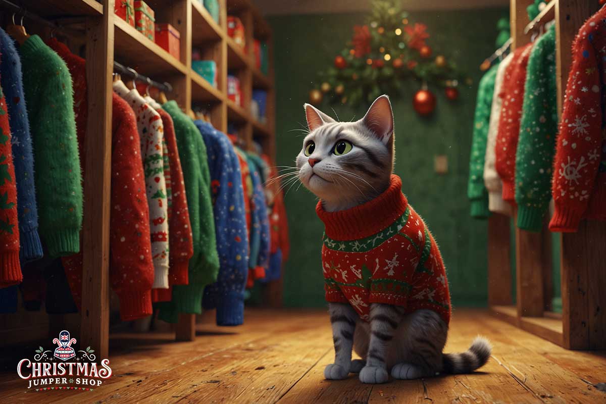 Christmas sweaters with cats on them best sale