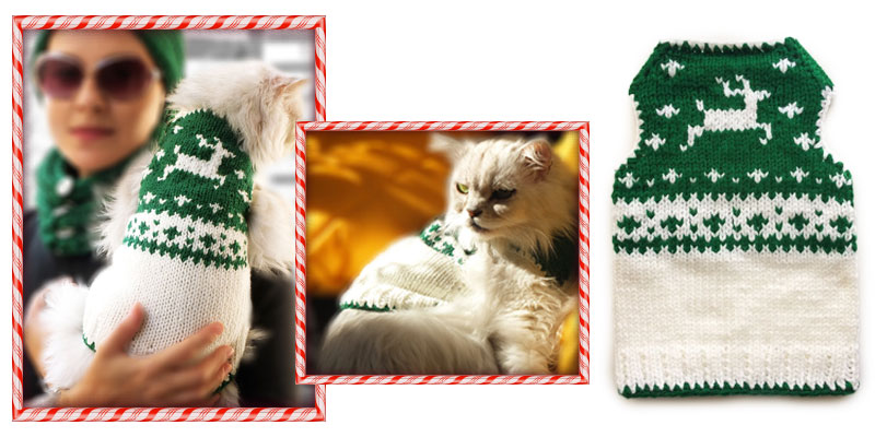 Handmade-knitting-Reindeer-sweater-for-cats