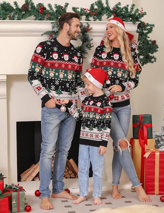 Classic Family Christmas Jumpers with a Playful Twist