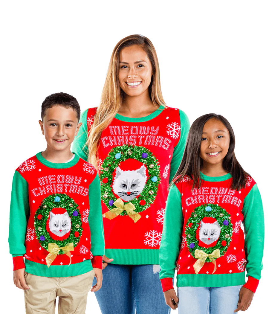 "Meowy Christmas" Family Jumpers: Purrfect for Cat Lovers