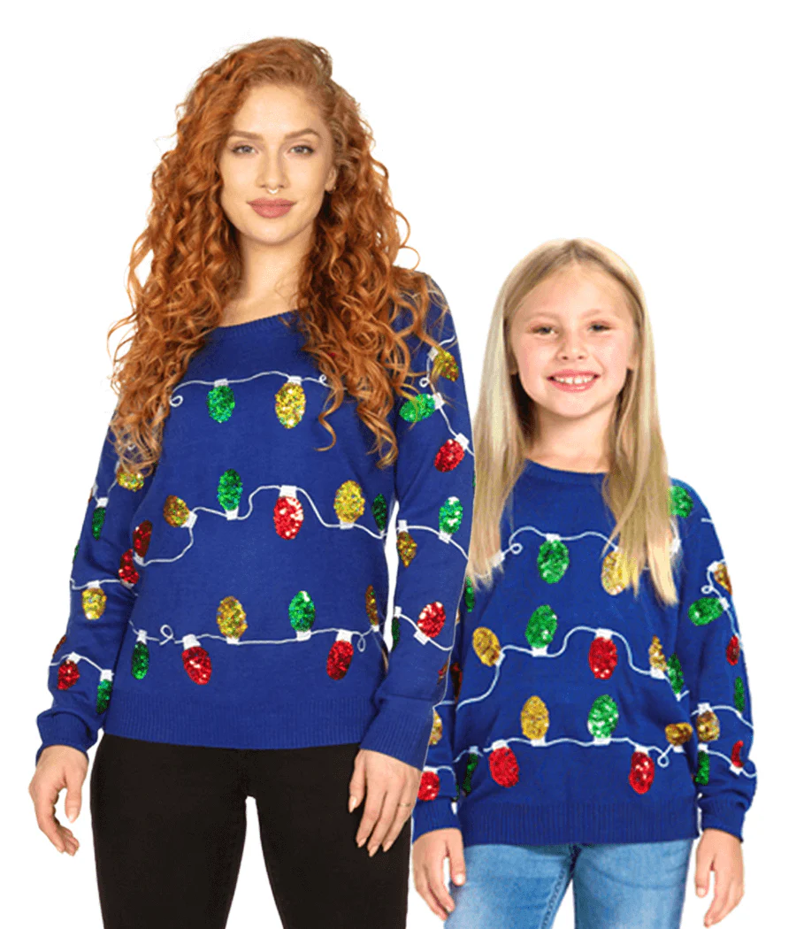 Mommy & Me Christmas Lights Jumpers: Shine Bright Together