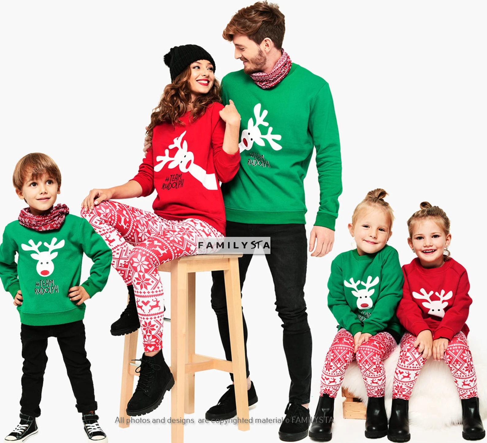 "Team Rudolph" Matching Family Christmas Jumpers