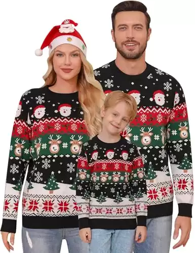 Classic Family Christmas Jumpers with a Playful Twist