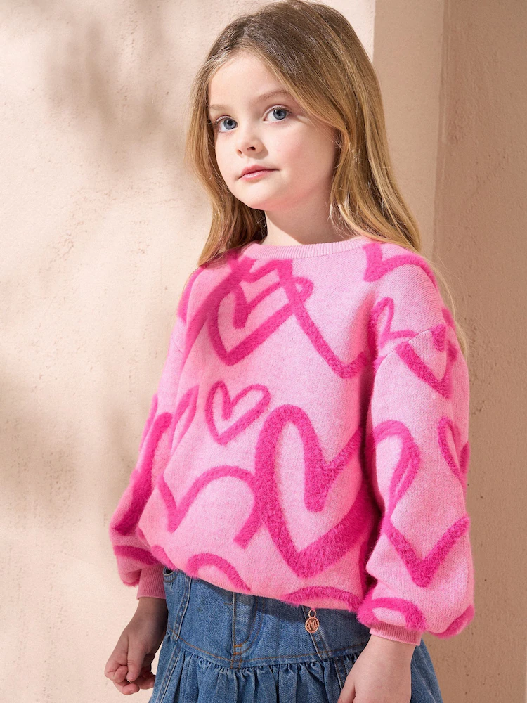 Pink Harlow Heart Jumper