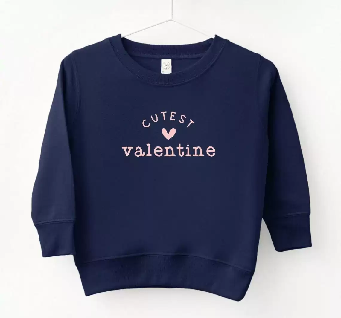 Navy "Cutest Valentine" Sweatshirt